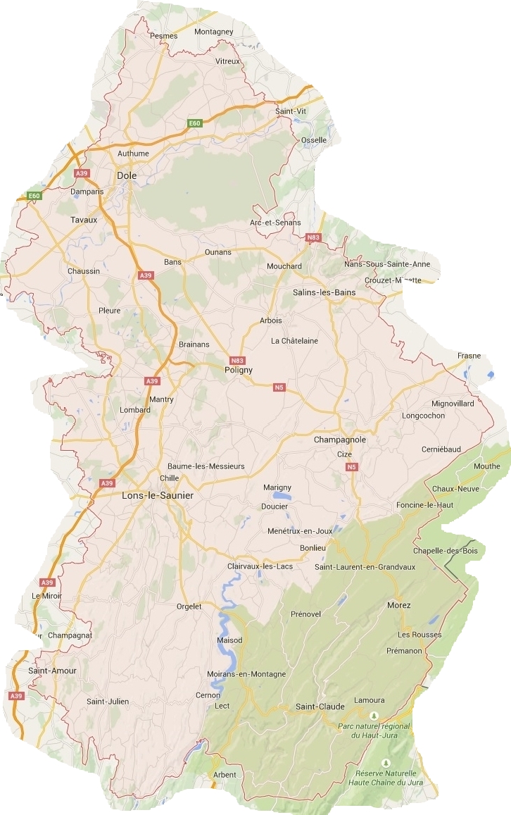 Carte du Jura Français | Le Jura Français