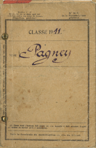 Livret Militaire de René Pagney
