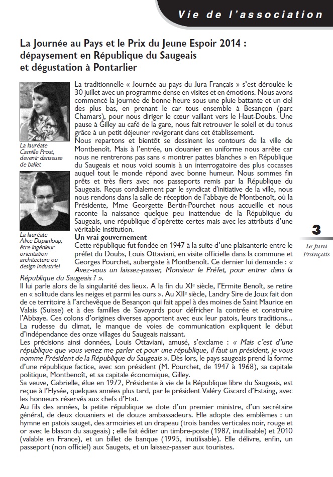 Le Jura Français Vie de l'association N°303 page 3