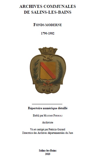 Archives communales de Salin les Bains Maxime Ferroli