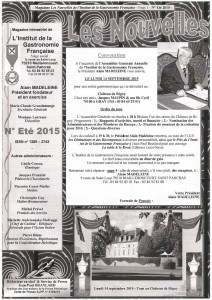 Bulletin de l'Institut de la Gastronomie Française