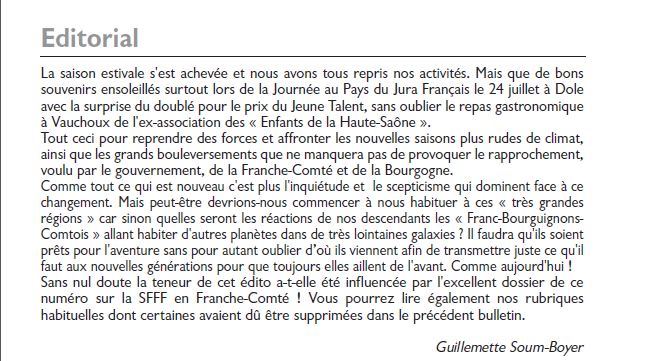 Le Jura Francais Editorial N°307