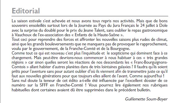 Le Jura Francais Editorial N°307 Le Jura Francais Editorial N°307