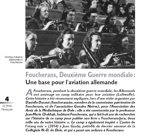 Le Jura Français Événements N°308 page 4 - Foucherans, Deuxième Guerre mondiale : Une base pour l'aviation allemande Le Jura Français Evenements N 308 page 4