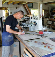 Gigny 2016 Philippe Tatre dans son atelier