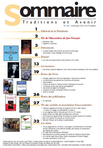 Sommaire Jura Francais N 310 Avril - Juin 2016