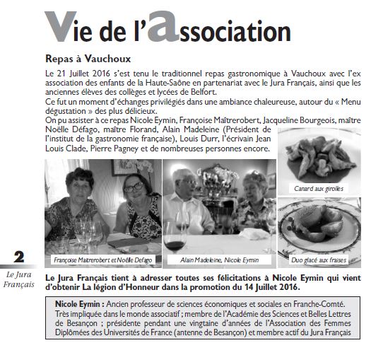 Le Jura Francais Vie de l association N°311 page 2