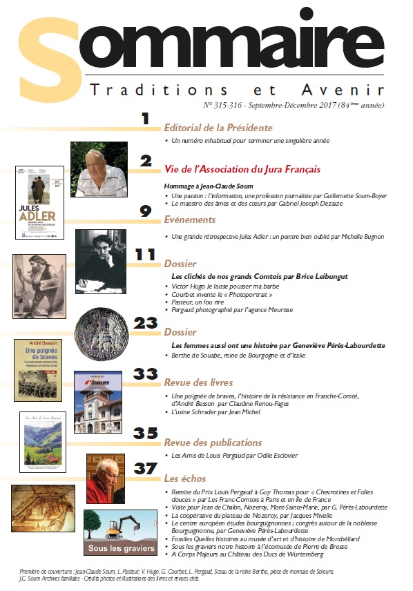 Sommaire Jura Francais N 315-316 Septembre - Decembre 2017