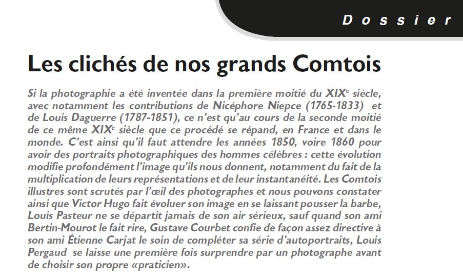 Le Jura Français Dossier N°315-316 page 11 Les clichés de nos grands Comtois par Brice Leibundgut Le Jura Francais Dossier N 315-316 page 11