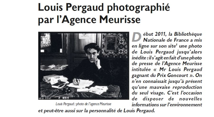 Le Jura Français Dossier N°315-316 page 20 Louis Pergaud par Brice Leibundgut Le Jura Francais Dossier N 315-316 page 20