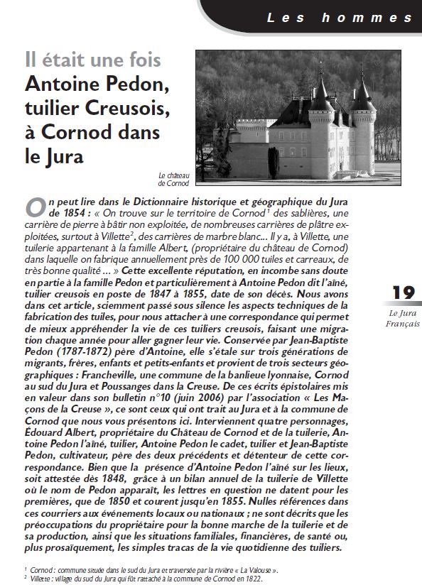 Le Jura Francais Les hommes N 317 page 19