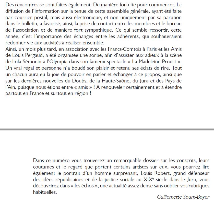 Le Jura Français Editorial N 318 page1-2