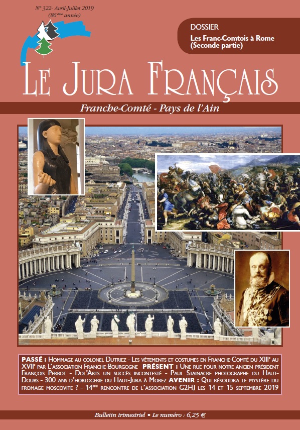 Page de couverture du Jura Francais N 322 Avril - Juillet 2019