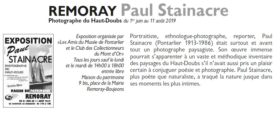 Le Jura Francais N 322 Echos page 32 Remoray, Paul Stainacre