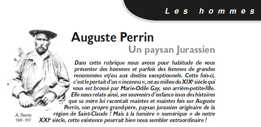 Le Jura Français Les hommes N°323 page 21 Auguste Perrin, un paysan Jurassien Le Jura Francais Les hommes N 323 page 21
