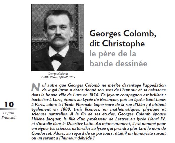 Le Jura Français Dossier N°327 page 10 Georges Colomb, dit Christophe