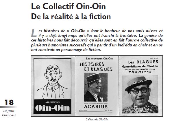 Le Jura Français Dossier N°327 page 18 Le Collectif Oin-Oin