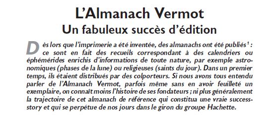 Le Jura Français Dossier N°327 page 4 L’Almanach Vermot